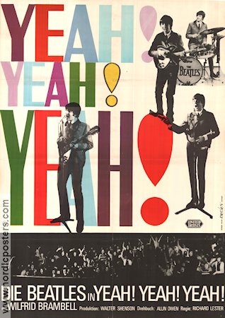 Yeah Yeah Yeah! 1964 poster Beatles John Lennon Paul McCartney Richard Lester Rock och pop