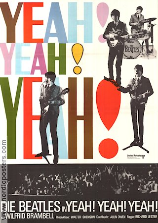 Yeah Yeah Yeah! 1964 poster Beatles John Lennon Paul McCartney Richard Lester Rock och pop