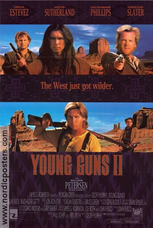 Young Guns II 1990 poster Emilio Estevez Kiefer Sutherland Lou Diamond Phillips Geoff Murphy