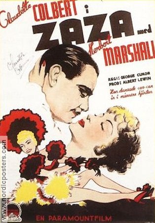 Zaza 1938 poster Claudette Colbert Herbert Marshall