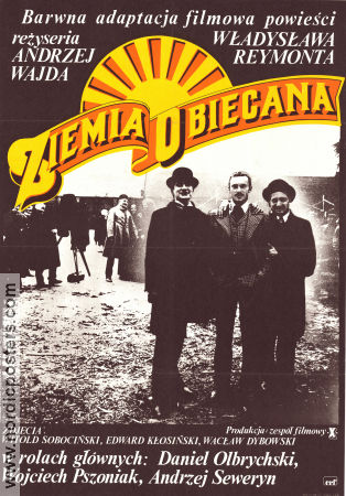 Ziemia obiecana 1975 poster Daniel Olbrychski Wojciech Pszoniak Andrzej Seweryn Andrzej Wajda Affischen från: Poland