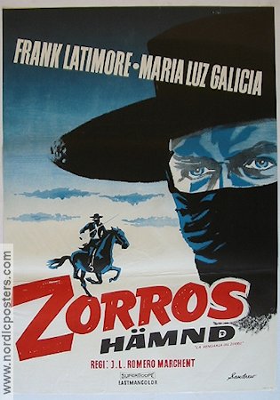 Zorros hämnd 1950 poster Frank Latimore Äventyr matinée