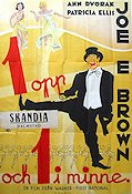 1 opp och 1 i minne 1936 poster Joe E Brown Ann Dvorak Busby Berkeley