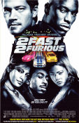 2 Fast 2 Furious 2003 poster Paul Walker Tyrese Gibson Eva Mendes John Singleton Bilar och racing