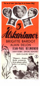 3 älskarinnor 1961 poster Jean-Paul Belmondo Philippe Noiret Dany Robin Brigitte Bardot Michel Boisrond