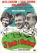 3 dar i buren 1963 poster Anita Lindblom Thore Skogman Arne Källerud Sven Ingvars Ragnar Frisk