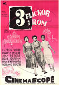 3 flickor i Rom 1954 poster Clifton Webb Dorothy McGuire Jean Peters Jean Negulesco