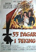 55 dagar i Peking 1963 poster Charlton Heston Ava Gardner David Niven Nicholas Ray Asien