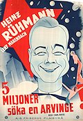 5 miljoner söka en arvinge 1938 poster Heinz Rühmann Leny Marenbach Carl Boese Filmbolag: UFA