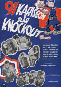91 Karlsson slår Knockout 1957 poster Nils Hallberg Minimal Åström Irene Söderblom Ingemar Johansson Gösta Lewin Boxning Från serier