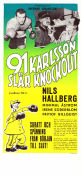 91 Karlsson slår Knockout 1957 poster Nils Hallberg Minimal Åström Irene Söderblom Ingemar Johansson Gösta Lewin Boxning Från serier