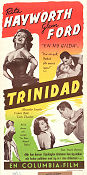 Affair in Trinidad 1952 poster Rita Hayworth Glenn Ford Vincent Sherman Film Noir