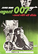 Agent 007 med rätt att döda 1963 poster Sean Connery Ursula Andress Terence Young Text: Ian Fleming