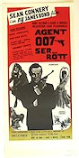 Agent 007 ser rött 1963 poster Sean Connery Daniela Bianchi Terence Young