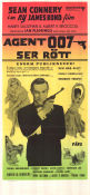 Agent 007 ser rött 1963 poster Sean Connery Daniela Bianchi Robert Shaw Lotte Lenya Terence Young Agenter