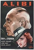 Alibi 1937 poster Erich von Stroheim Albert Préjean Jany Holt Pierre Chenal