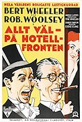 Allt väl på hotellfronten 1930 poster Bert Wheeler Rob Woolsey