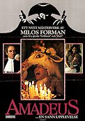 Amadeus 1984 poster F Murray Abraham Tom Hulce Elizabeth Berridge Milos Forman Musik: Wolfgang Amadeus Mozart Konstaffischer