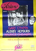 Ariane 1957 poster Audrey Hepburn Gary Cooper Maurice Chevalier Billy Wilder