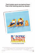 Arizona junior 1987 poster Nicolas Cage Holly Hunter Trey Wilson Joel Ethan Coen Barn Bilar och racing