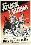 Attack i Burma 1959 poster Frank Sinatra Gina Lollobrigida Steve McQueen John Sturges