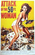 Attack of the 50 Foot Woman 1958 poster Allison Hayes William Hudson Yvette Vickers Nathan Juran