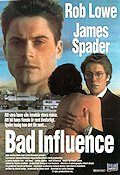 Bad Influence 1990 poster Rob Lowe James Spader Lisa Zane Curtis Hanson