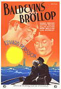 Baldevins bröllop 1938 poster Edvard Persson Arthur Fischer Dagmar Ebbesen Gideon Wahlberg Skepp och båtar Skärgård Eric Rohman art