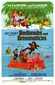 Bedknobs and Broomsticks 1971 poster Angela Lansbury David Tomlinson Roddy McDowall Ward Kimball Musikaler Animerat