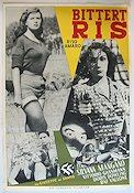 Bittert ris 1949 poster Silvana Mangano Vittorio Gassman Giuseppe De Santis
