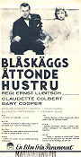 Blåskäggs åttonde hustru 1938 poster Gary Cooper Claudette Colbert Ernst Lubitsch