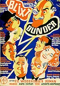 Blixt och dunder 1938 poster Olof Winnerstrand Nils Wahlbom Hasse Ekman Text: P G Woodehouse