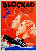 Blockad 1938 poster Madeleine Carroll Henry Fonda Eric Rohman art Skepp och båtar