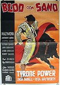 Blod och sand 1941 poster Tyrone Power Linda Darnell Rita Hayworth Rouben Mamoulian Affischkonstnär: Gösta Åberg