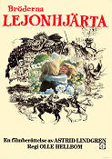 Bröderna Lejonhjärta 1977 poster Lars Söderdahl Staffan Götestam Allan Edwall Olle Hellbom Text: Astrid Lindgren