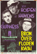Bron över floden Kwai 1957 poster William Holden Alec Guinness Jack Hawkins David Lean Krig Broar