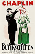 Butikschefen 1916 poster Charlie Chaplin Edna Purviance