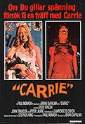 Carrie 1976 poster Sissy Spacek John Travolta Brian De Palma Text: Stephen King