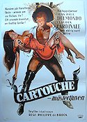 Cartouche mästertjuven 1962 poster Jean-Paul Belmondo Claudia Cardinale Jess Hahn Philippe de Broca Damer Svärd och sandal