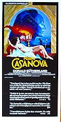 Casanova 1976 poster Donald Sutherland Tina Aumont Cicely Browne Federico Fellini