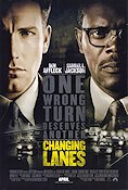 Changing Lanes 2002 poster Samuel L Jackson Ben Affleck Bilar och racing