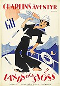 Chaplins äventyr till lands och sjöss 1930 poster Charlie Chaplin Skepp och båtar