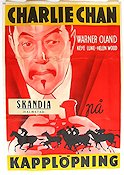 Charlie Chan på kapplöpning 1937 poster Warner Oland Charlie Chan Hästar Eric Rohman art