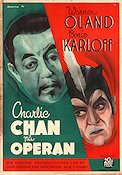 Charlie Chan på operan 1937 poster Warner Oland Boris Karloff Charlie Chan Eric Rohman art