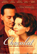 Chocolat 2001 poster Juliette Binoche Alfred Molina Lena Olin Johnny Depp Lasse Hallström Romantik Mat och dryck