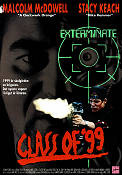 Class of 1999 1989 poster Malcolm McDowell Stacy Keach Bradley Gregg Gäng Skola