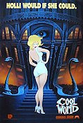 Cool World 1992 poster Kim Basinger Brad Pitt Janni Brenn Ralph Bakshi Damer Animerat