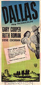 Dallas 1950 poster Gary Cooper Ruth Roman Steve Cochran Stuart Heisler