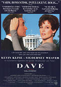 Dave 1993 poster Kevin Kline Sigourney Weaver Ivan Reitman Politik