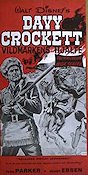Davy Crockett vildmarkens hjälte 1955 poster Fess Parker Buddy Ebsen Basil Ruysdael Norman Foster